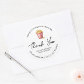 シンプル自家製ポップコーンサンキューラベル ラウンドシール (封筒)