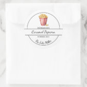 シンプル自家製ポップコーンラベル ラウンドシール (バッグ)