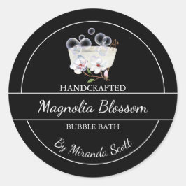 シンプル自家製マグノリア泡風呂ラベル ラウンドシール