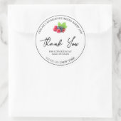 シンプル自家製ミックスベリージャムありがとうラベル ラウンドシール (バッグ)