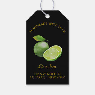 シンプル自家製ライムジャつるムラベルLブラック ギフトタグ
