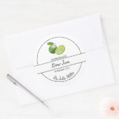 シンプル自家製ライムジャムラベル ラウンドシール (封筒)