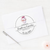 シンプル自家製ラズベリーカップケーズラベル ラウンドシール (封筒)