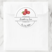 シンプル自家製ラズベリージャムラベル ラウンドシール (バッグ)