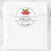 シンプル自家製ラズベリージャムラベル ラウンドシール (バッグ)