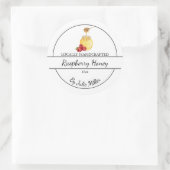 シンプル自家製ラズベリー注入ハニーラベル ラウンドシール (バッグ)