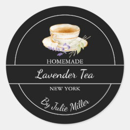 シンプル自家製ラベンダーティーラベル ラウンドシール