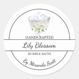 シンプル自家製リリー泡風呂ラベル ラウンドシール