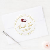 シンプル自家製レッドオニオンピクルサンキューラベル ラウンドシール (封筒)