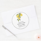 シンプル自家製レモンカードラベル ラウンドシール (封筒)