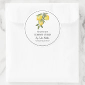 シンプル自家製レモンカードラベル ラウンドシール (バッグ)