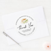 シンプル自家製レモングラス茶ありがとうラベル ラウンドシール (封筒)