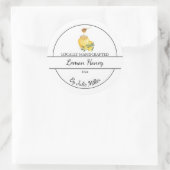 シンプル自家製レモン入り蜂蜜ラベル ラウンドシール (バッグ)