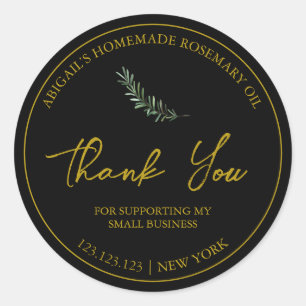 シンプル自家製ローズマリー油サンキューラベル ラウンドシール