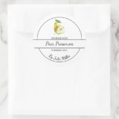 シンプル自家製梨ラベルを保持 ラウンドシール (バッグ)