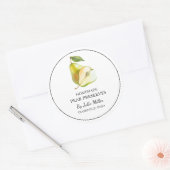 シンプル自家製梨ラベルを保持 ラウンドシール (封筒)