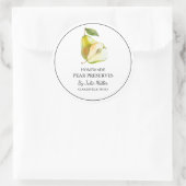 シンプル自家製梨ラベルを保持 ラウンドシール (バッグ)