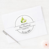 シンプル自家製梨ラベルを保持 ラウンドシール (封筒)