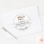 シンプル自家製漬けマッシュルームのラベル ラウンドシール (封筒)