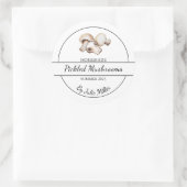 シンプル自家製漬けマッシュルームのラベル ラウンドシール (バッグ)