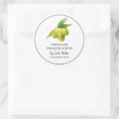 シンプル自家製漬オリーブラベル ラウンドシール (バッグ)