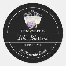 シンプル自家製薄紫バブルバスラベル