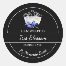 シンプル自家製虹彩泡風呂ラベル