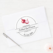 シンプル自家製赤玉ねぎ漬けラベル ラウンドシール (封筒)