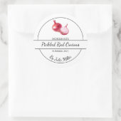 シンプル自家製赤玉ねぎ漬けラベル ラウンドシール (バッグ)