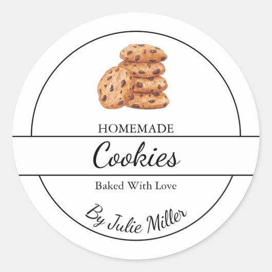 シンプル自家製Cookieラベル ラウンドシール (正面)