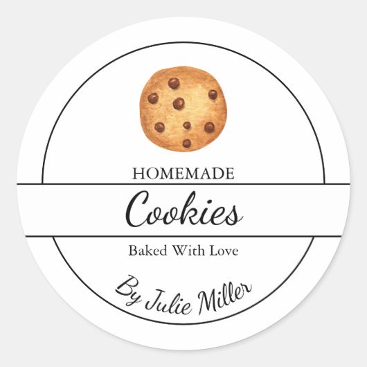 シンプル自家製Cookieラベル ラウンドシール (正面)