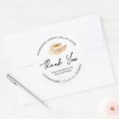 シンプル自家製Ginsengルート茶ありがとうラベル ラウンドシール (封筒)