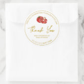 シンプル自家製Pomegranate Jamありがとうラベル ラウンドシール (バッグ)