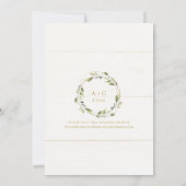 シンプル自然つる植物金ゴールド エレガント 招待状 (裏面)