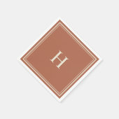 シンプル自然クラシックテラコッタウィズモノグラム スタンダードカクテルナプキン (角)