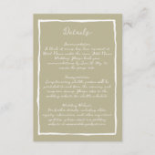 シンプル自然グリーンハンドドロー結婚ドの詳細 エンクロージャーカード (正面)