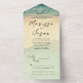 シンプル自然シエレガントーン結婚ズ オールインワン招待状 (内側)