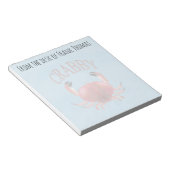 シンプル自然スタイリッシュクラビーカニタイポグラフィ ノートパッド (アングル)