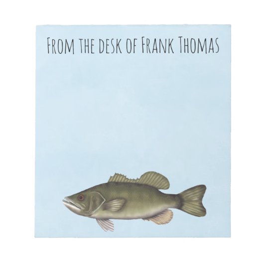 シンプル自然スタイリッシュ魚釣りアングラーフィッシャーマン ノートパッド (正面)