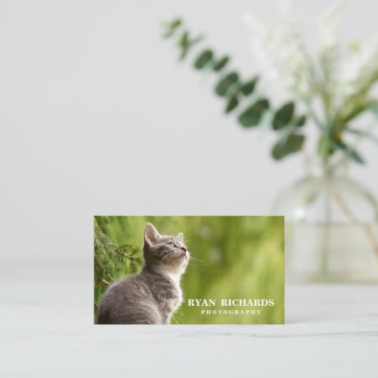 シンプル自然プロフェッショナル撮影 名刺 (スタンド正面)