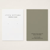 シンプル自然モダンGreen Earring Display Card (正面&裏面)