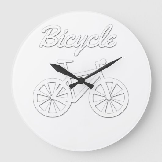 シンプル自転車デザイン ラージ壁時計 (正面)