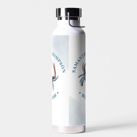 シンプル航海のお洒落海ブルーカニ ウォーターボトル (左面)