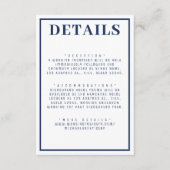 シンプル航海のブルーとホワ縁どイ結婚ズ エンクロージャーカード (正面)