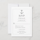 シンプル航海の結婚いかり |白 出欠カード (正面)