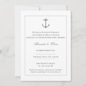 シンプル航海の結婚いかり |白 招待状 (正面)