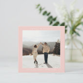 シンプル色のエレガント文字と写真の保存日付 セーブザデート (スタンド正面)