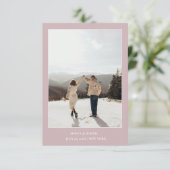 シンプル色のエレガント文字と写真の保存日付 セーブザデート (スタンド正面)