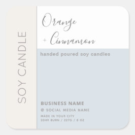 シンプル色エレガントブロックタイポグラフィしょうゆろうそく スクエアシール