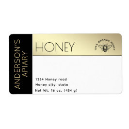 シンプル色エレガントブロックタイポグラフィ蜂蜜 ラベル